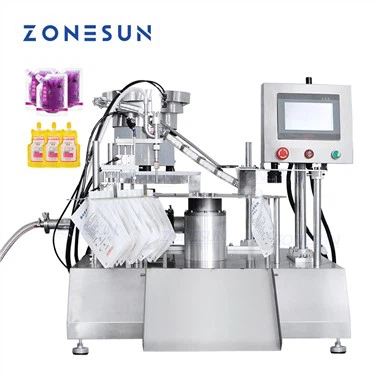 Spout Pouch Filling and Capping Machine