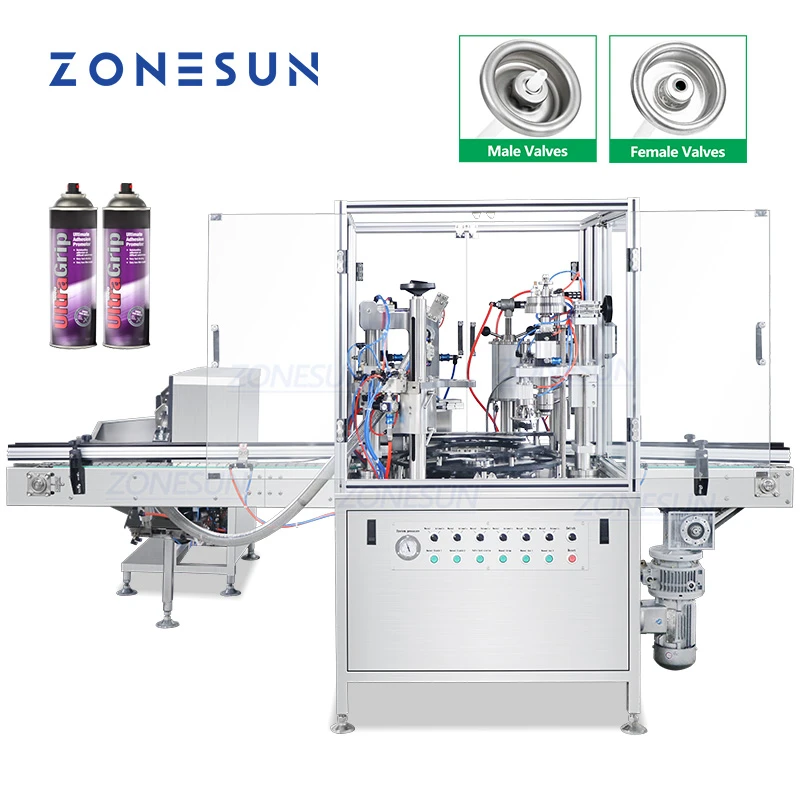 Industrial Aerosol Can Filling And Sealing Machine