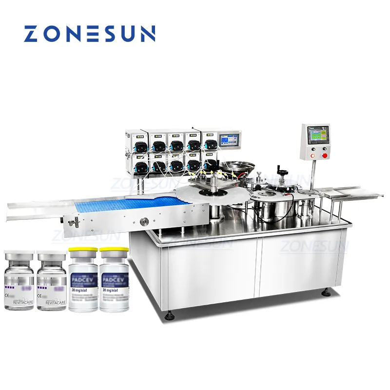 Automatic Vial Filling And Stoppering Machine