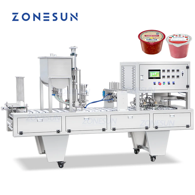 Linear 4-Head Cup Filling Sealing Machine