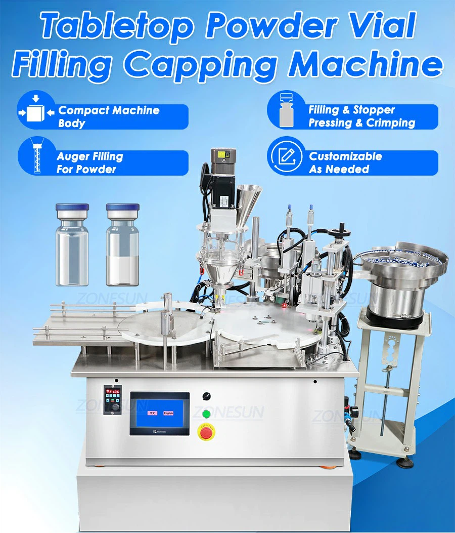 Tabletop Powder Vial Filling Sealing Machine Tabletop Powder Vial Filling Sealing Machine
